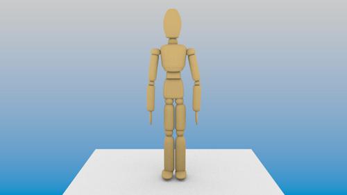 wooden dummy (rigged) preview image